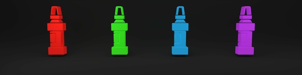 Poster - Colorful Marker pen icon isolated on black background. Minimalism concept. 3D render illustration