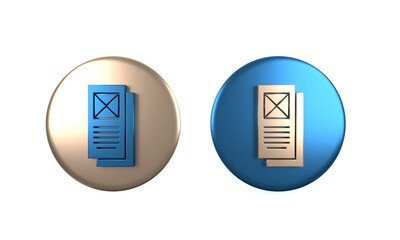 Poster - Colorful Browser window icon isolated on white background. Circle button. 3D render illustration