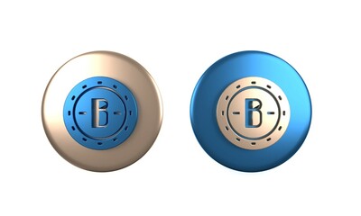 Poster - colorful cryptocurrency coin bitcoin icon isolated on white background. physical bit coin. blockchai