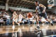 © hobonski - Basketball Action - Player Dribbling in Fast-Paced Game. A dynamic image capturing the speed and intensity of a basketball game.