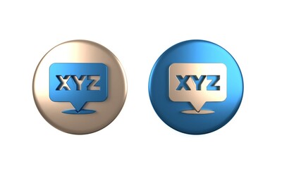 Poster - Colorful XYZ Coordinate system icon isolated on white background. XYZ axis for graph statistics display. Circle button. 3D render illustration