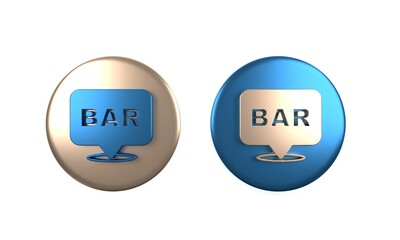 Poster - colorful alcohol or beer bar location icon isolated on white background. symbol of drinking, pub, cl