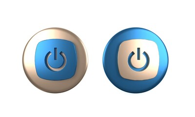 Aufkleber - Colorful Smart home icon isolated on white background. Remote control. Circle button. 3D render illustration