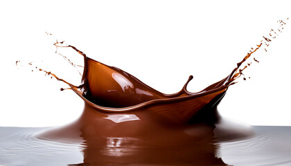 chocolate splash isolated on transparent PNG background