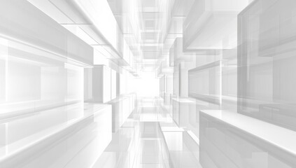 Poster - Futuristic Abstract Business Space Design fuses modern aesthetics with functionality, promoting clarity, collaboration, creativity, productivity, and effective professional interaction