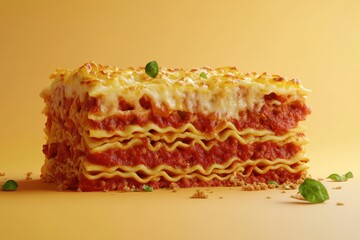 Wall Mural - A lasagna with meat and cheese on top