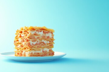 Wall Mural - A lasagna with meat and cheese on top