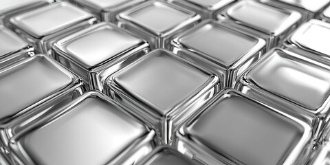 Aufkleber - Reflective glass blocks arranged in a grid pattern creating a modern architectural feature indoors