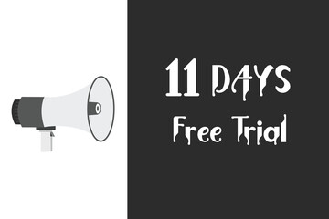 11 day free trial banner design. 11 days free banner background
