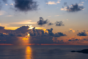 Sunset sky, Nature beautiful Light Sunset or sunrise over sea, Colorful dramatic majestic scenery sky,Amazing clouds and waves in sunset sky nature light cloud background