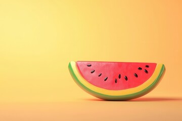 Wall Mural - A watermelon slice is shown on a background