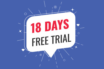 18 day free trial banner design. 18 days free banner background
