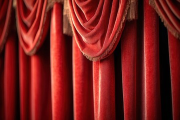 Wall Mural - Red Velvet Stage Curtains