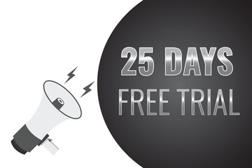 25 day free trial banner design. 25 days free banner background
