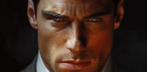 Sticker - Close-up portrait of a man with blue eyes