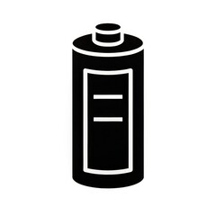 Black and white battery vector icon for use in standard scale designs. Generative AI