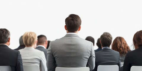 Poster - The target audience for a business meeting includes engaged professionals who participate in discussions, enhancing collaboration, brainstorming, and communication to achieve organizational goals