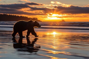 Canvas Print - horse in sunset