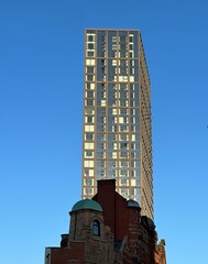 Modern buildings and landmarks in Manchester city centre. Manchester England. 