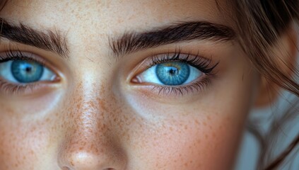 Sticker - Closeup of Blue Eyes with Freckles