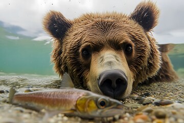 Wall Mural - brown bear portrait