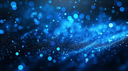 Poster - blue glow particle abstract bokeh background