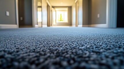 Canvas Print - Close-up of Blue Carpet in Modern Hallway