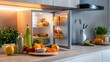 © songwut - A compact refrigerator in a sleek, modern apartment kitchen