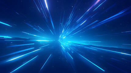 Wall Mural - Blue technology light trail background