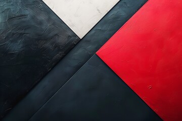 Poster - Create an eye-catching geometric display with red, white, and black. Generative Ai