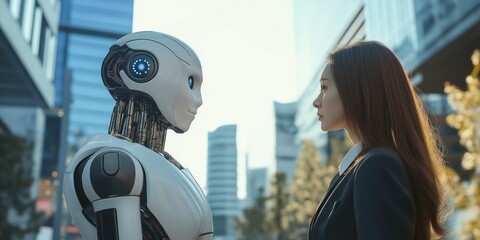 Poster - Delving into the intriguing realm of HumanRobot Interaction specifically within various Business Environments, examining its impact and potential on contemporary operations and workforce dynamics