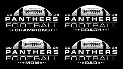 Wall Mural - Football Champions 2024 - Panthers Designs is a sports design template that includes a graphic basketball and a space for your own teams name. This design is great for advertising and promotions.