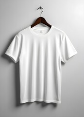 Wall Mural - white t shirt mockup, splitlight effect, profesional photography, hard shadows, high contrast, full, generative ai