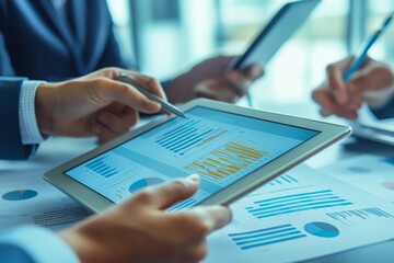 Poster - Collaborative Business Meeting Analyzing Data Insights for Strategic Decisions and Improved Workplace Performance, Fostering Innovation through Teamwork and Effective Communication