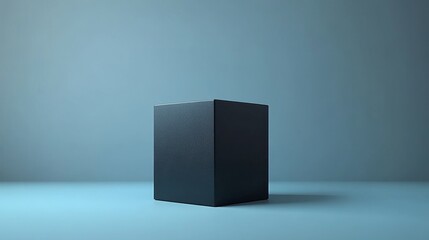 Wall Mural - A black box with a white border sits on a blue surface