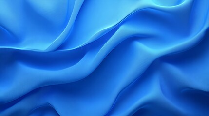 Wall Mural - A blue fabric with a wave pattern