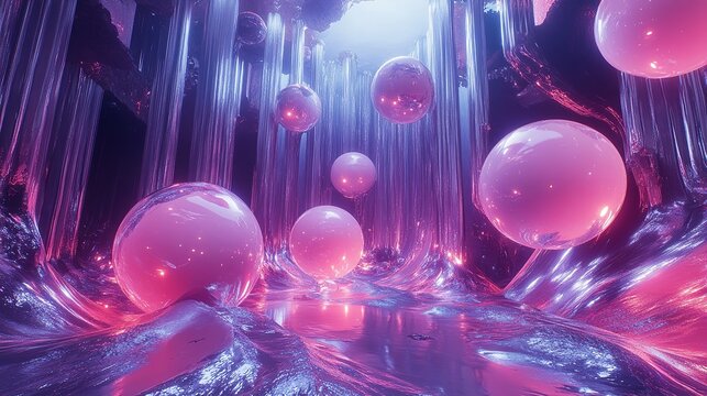 Luminous Purple and Blue Fluid Abstract: Shimmering Color Waves