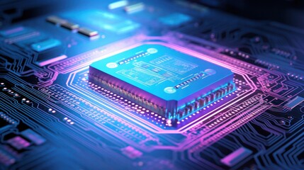 Aufkleber - A close-up shot of a holographic home chip's surface, showcasing the intricate details of its holographic projection technology