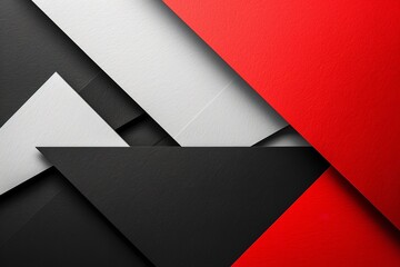 Poster - Create an eye-catching geometric display with red, white, and black. Generative Ai
