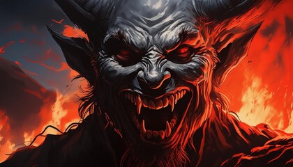 Poster - scary halloween devil