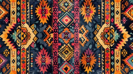 Poster - A seamless pattern of hand-woven Andean textile motifs