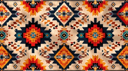 Poster - A seamless pattern of hand-woven Andean textile motifs