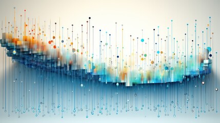 Poster - A waterfall of data cascading down a mountain of knowledge, each droplet representing a unique piece of information