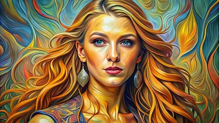 Wall Mural - portrait of a blonde woman