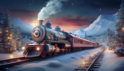 Poster - train in the snow