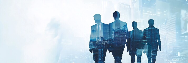 Aufkleber - In a bustling city, professionals walk with confidence and purpose, embodying the ambition, determination, and collaboration that drive success in todays complex economy and thriving industry