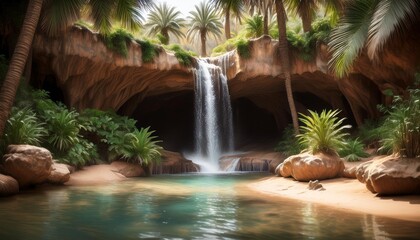 Wall Mural - waterfall in jungle