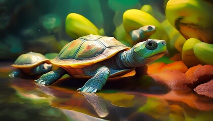 Wall Mural - turtle on the beach