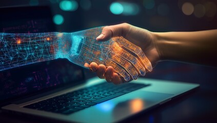 Aufkleber - Exploring the Future of Business Fostering HumanTechnology Collaboration for Enhanced Efficiency and Innovation in Various Sectors, Emphasizing the Importance of Partnerships and Communication