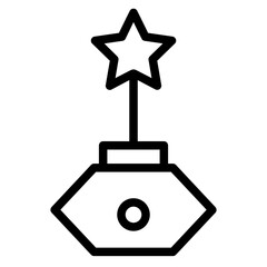 Sticker - Award Lifetime Star Line Icon